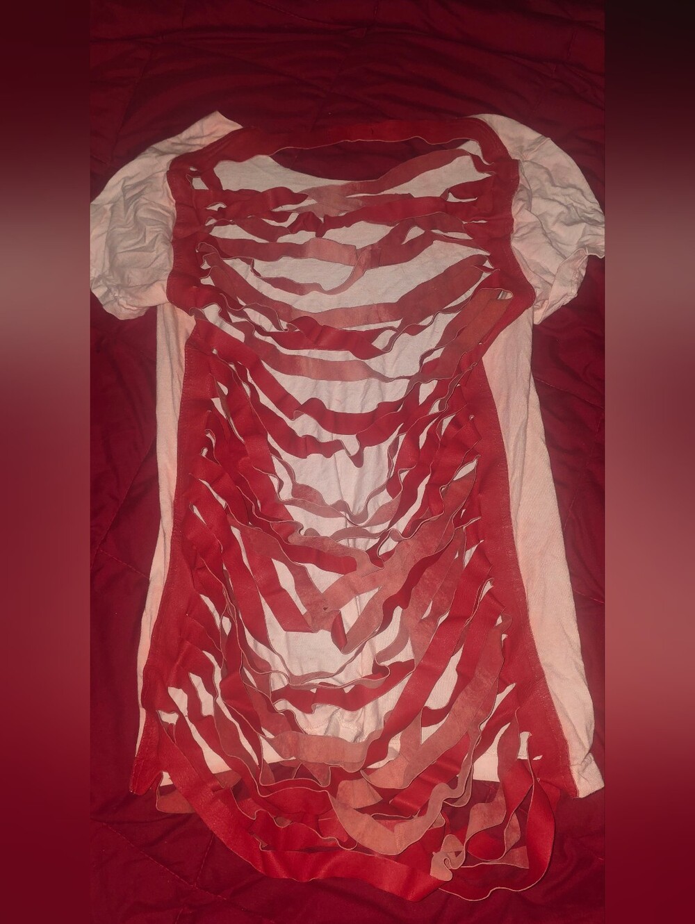 Women’s Red Cutout Layered Front Top